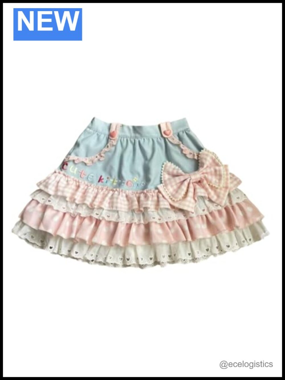 Lolita Ruffled Lace Skirt Kawaii Pleated Cake A-Line Tiered Harajuku Zip Up